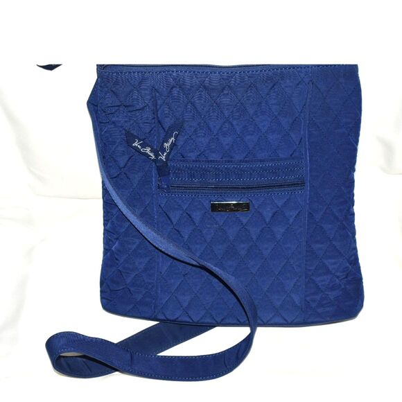 Vera Bradley Navy Blue Quilted Cloth Hipster Crossbody/Shoulder Trendy Purse - Picture 1 of 6